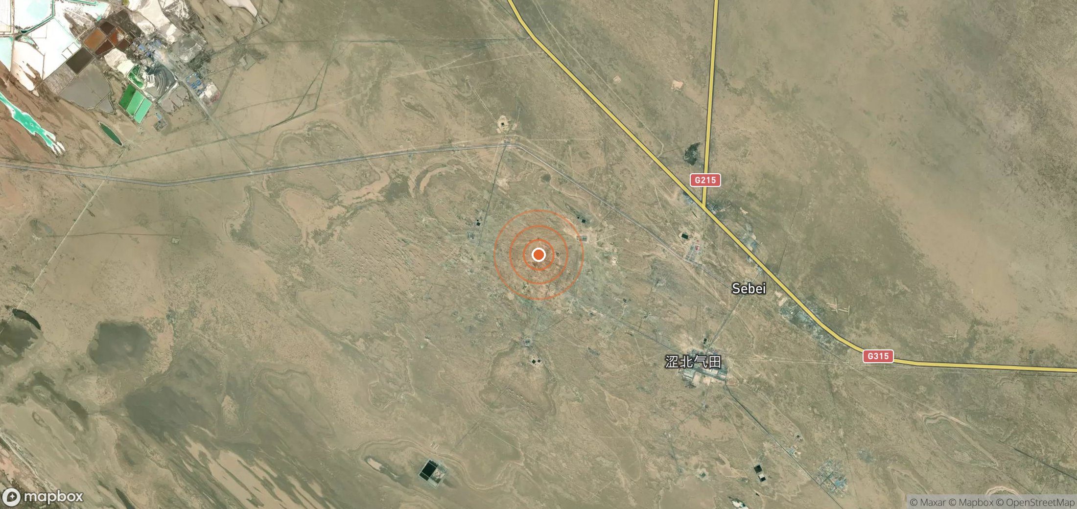 Satellite map of methane plume locations in CHN_S_856