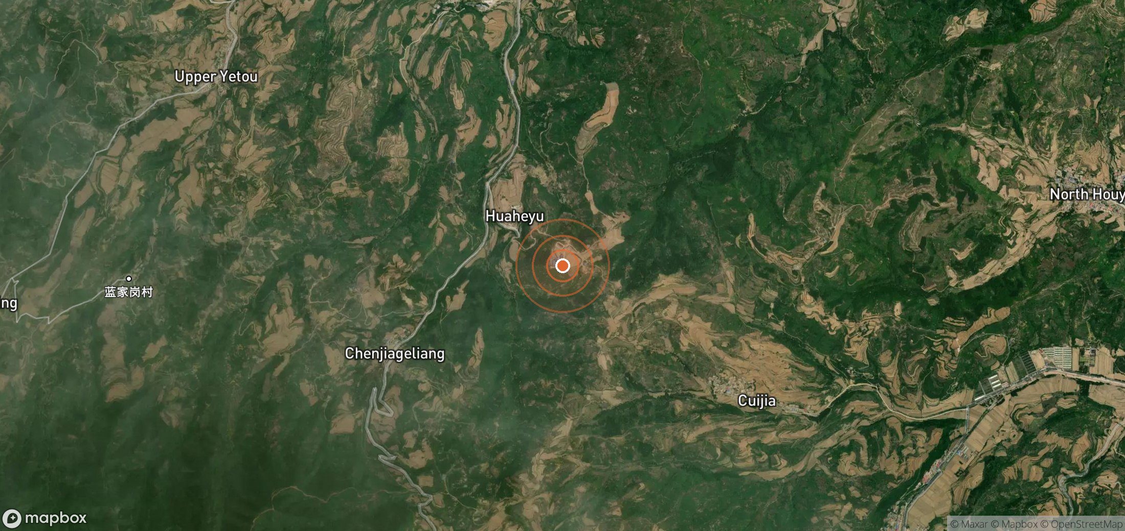 Satellite map of methane plume locations in CHN_S_860