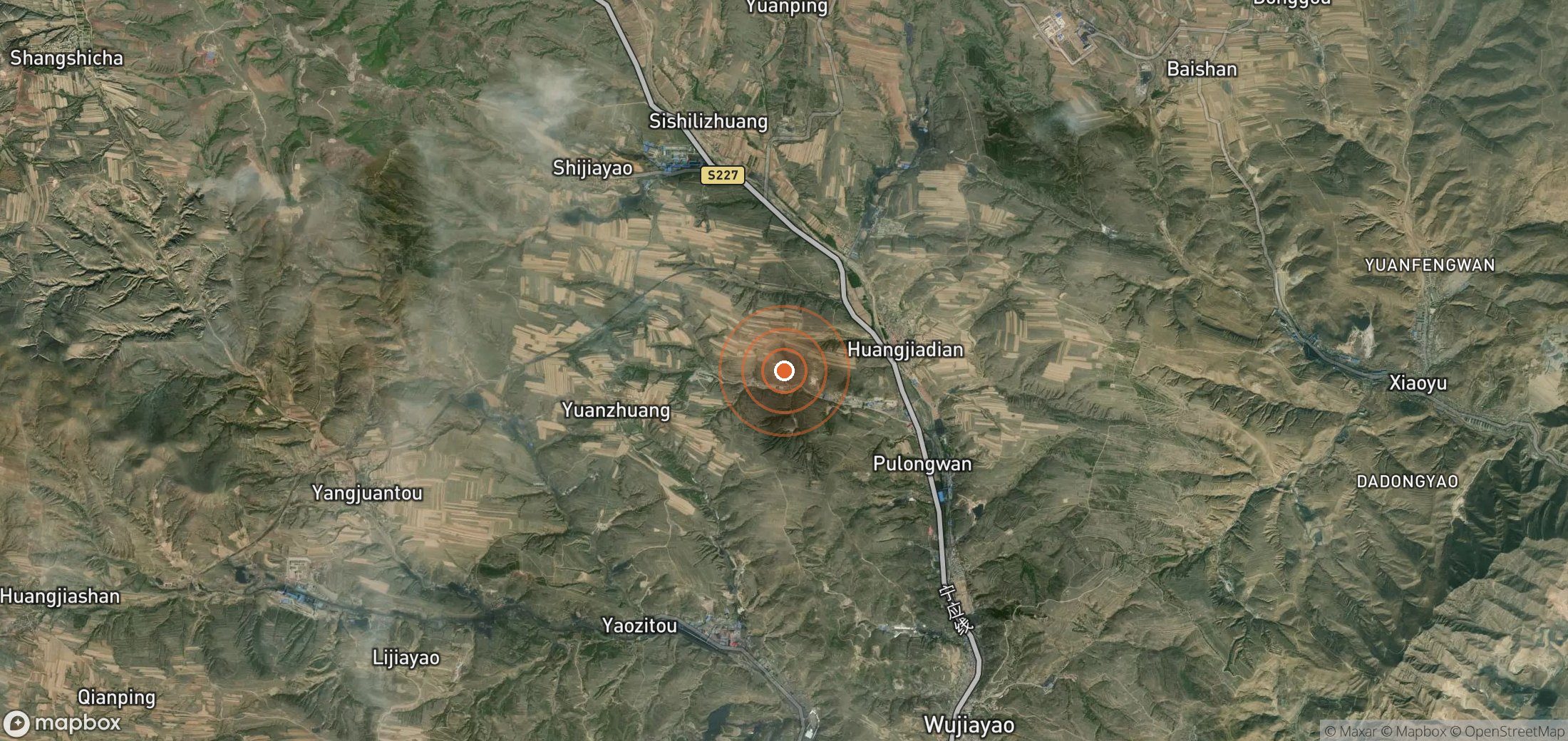 Satellite map of methane plume locations in CHN_S_862