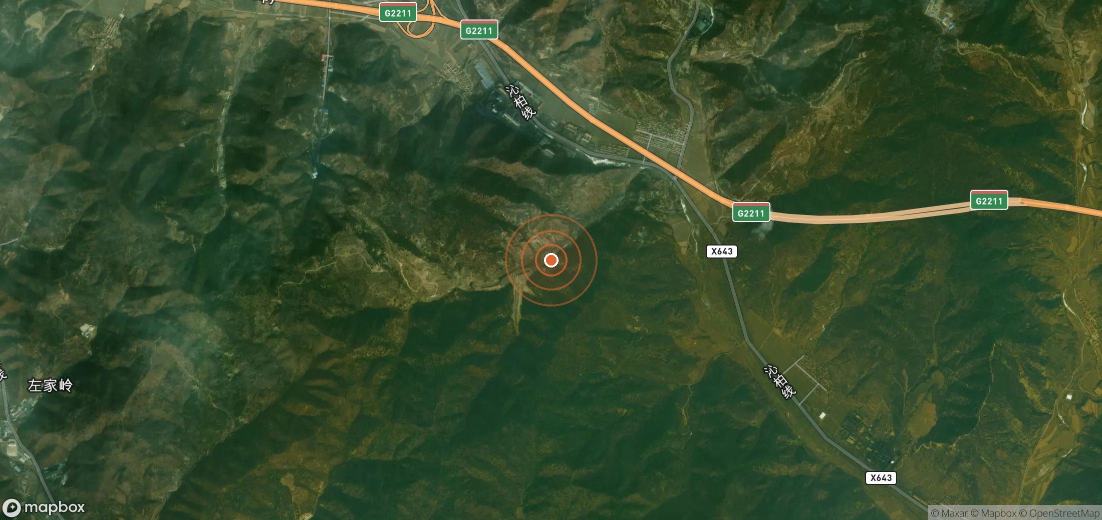 Satellite map of methane plume locations in CHN_S_872