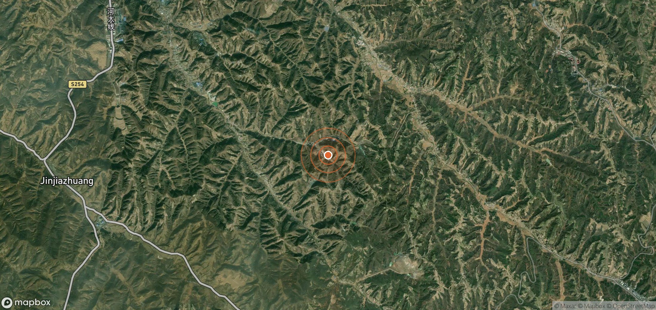 Satellite map of methane plume locations in CHN_S_879
