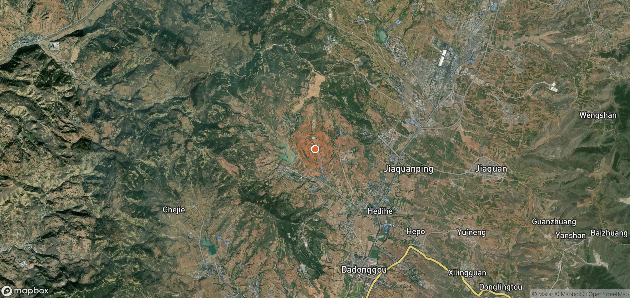 Satellite map of methane plume locations in CHN_S_892