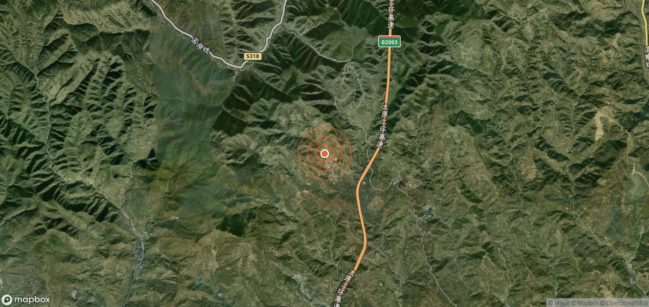 Satellite map of methane plume locations in CHN_S_899