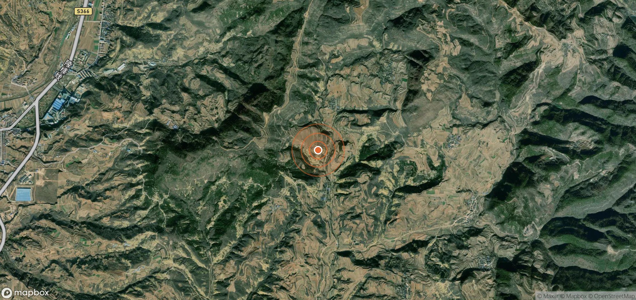 Satellite map of methane plume locations in CHN_S_908