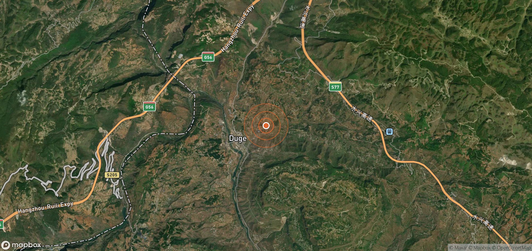 Satellite map of methane plume locations in CHN_S_976