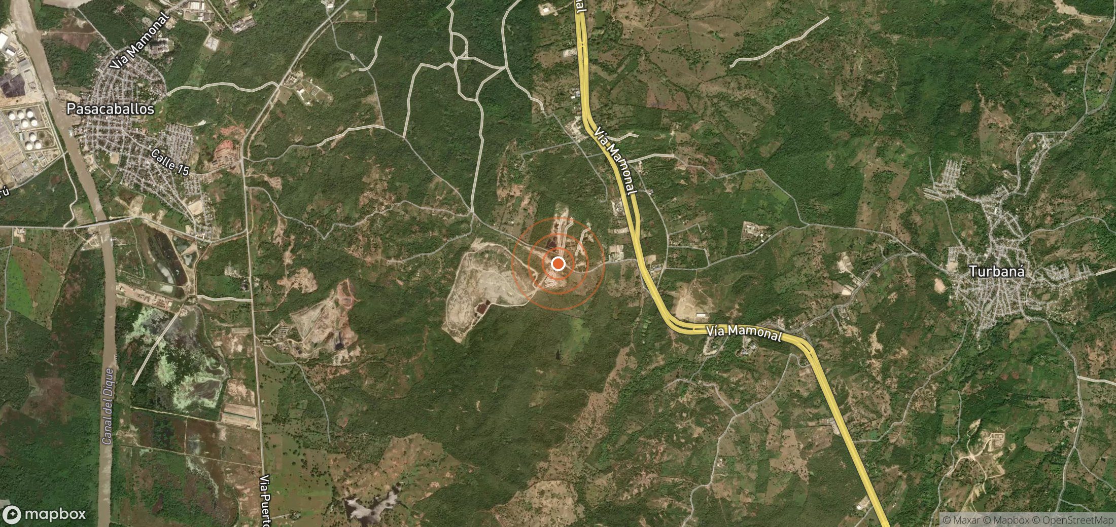 Satellite map of methane plume locations in COL_S_007