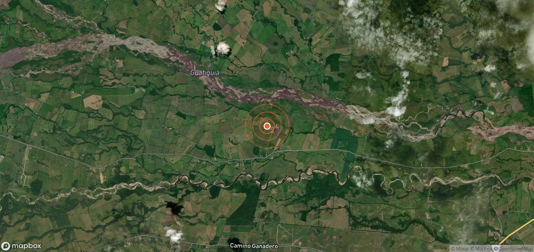 Satellite map of methane plume locations in COL_S_019