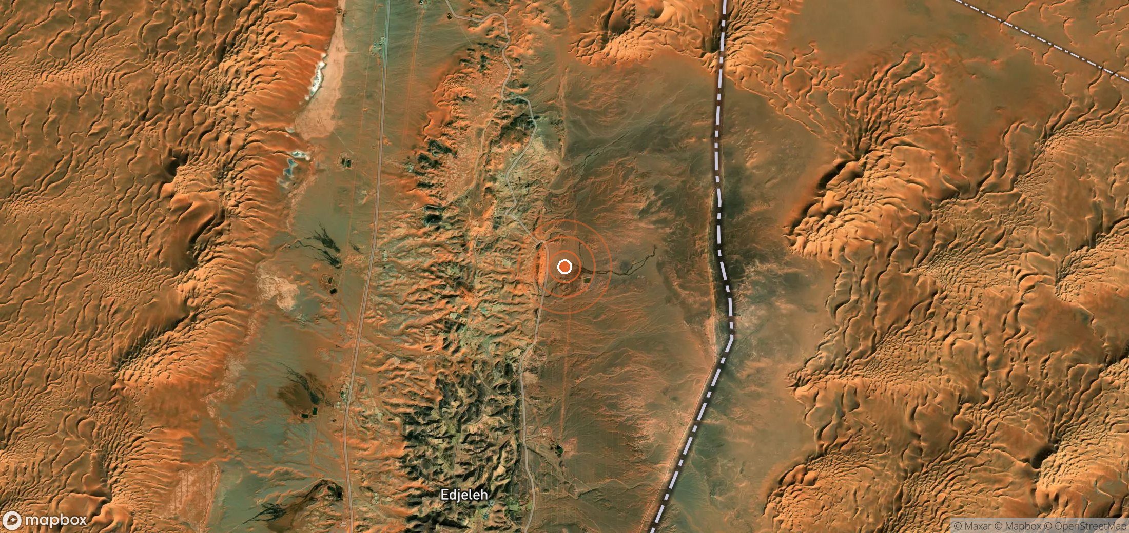 Satellite map of methane plume locations in DZA_S_005