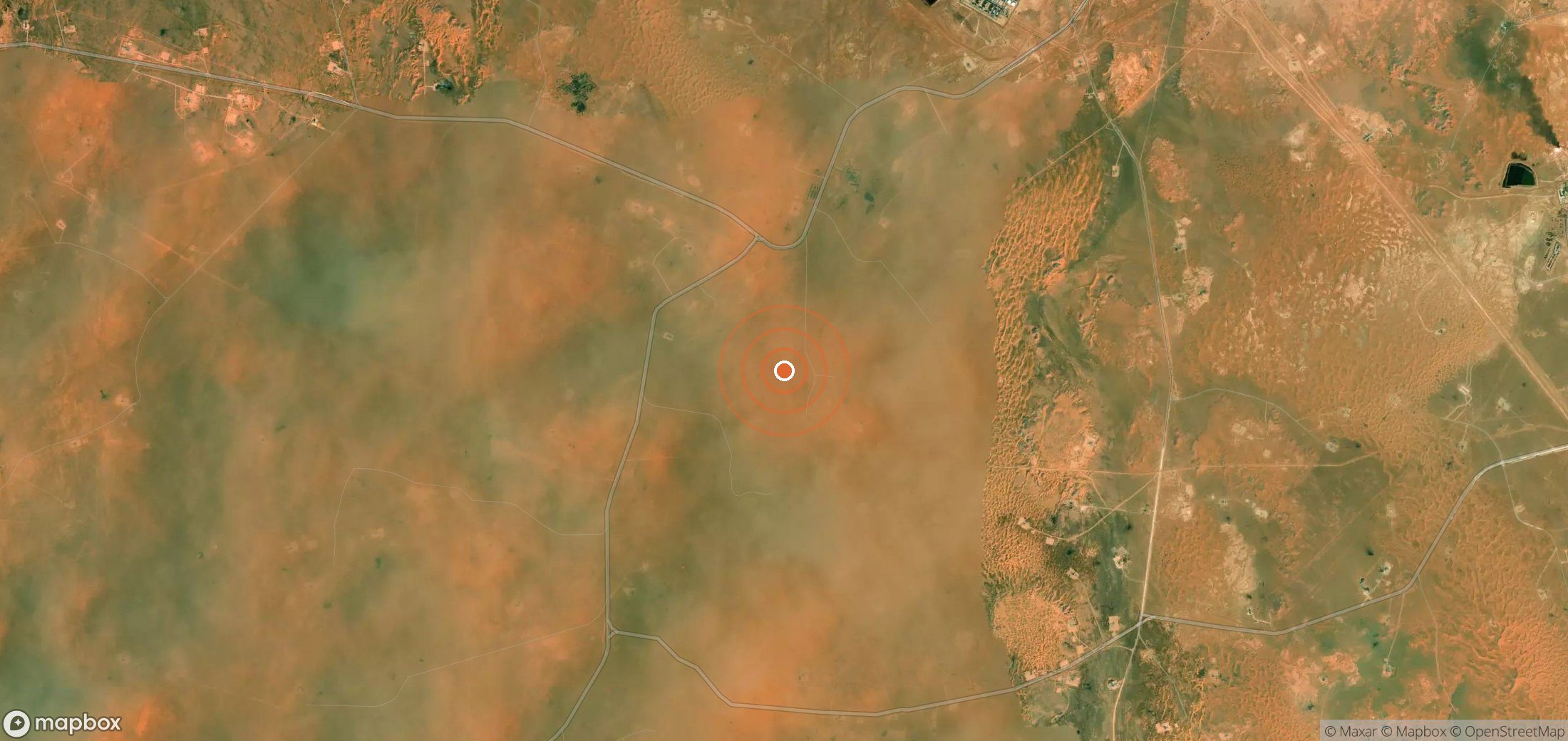 Satellite map of methane plume locations in DZA_S_009