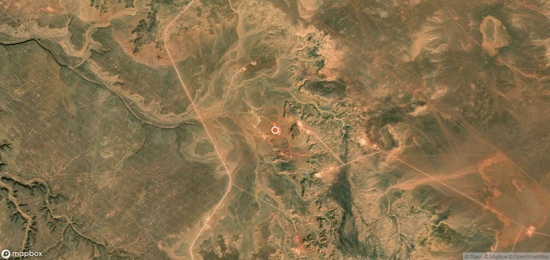 Satellite map of methane plume locations in DZA_S_040