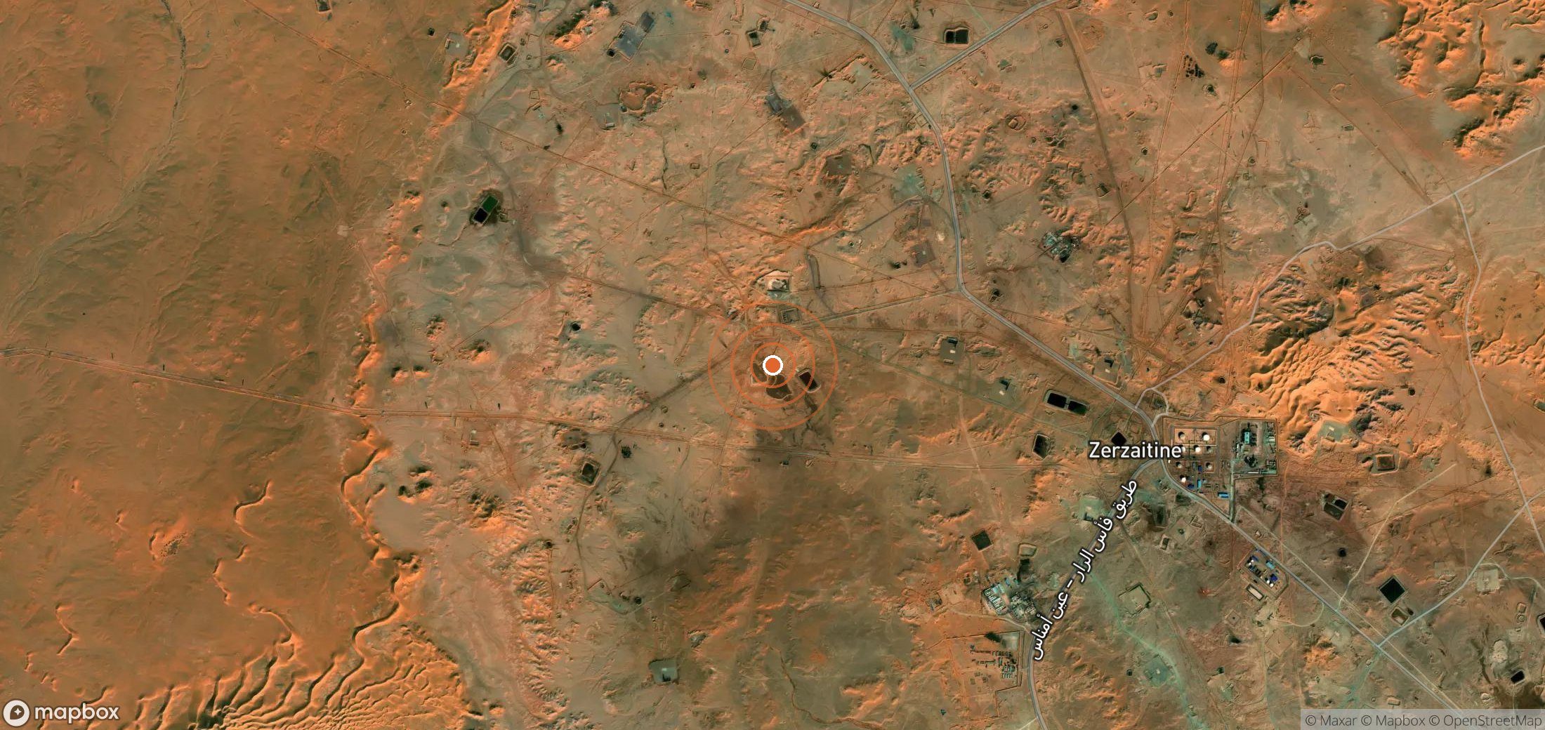Mapa satelital de plumas de metano en DZA_S_049