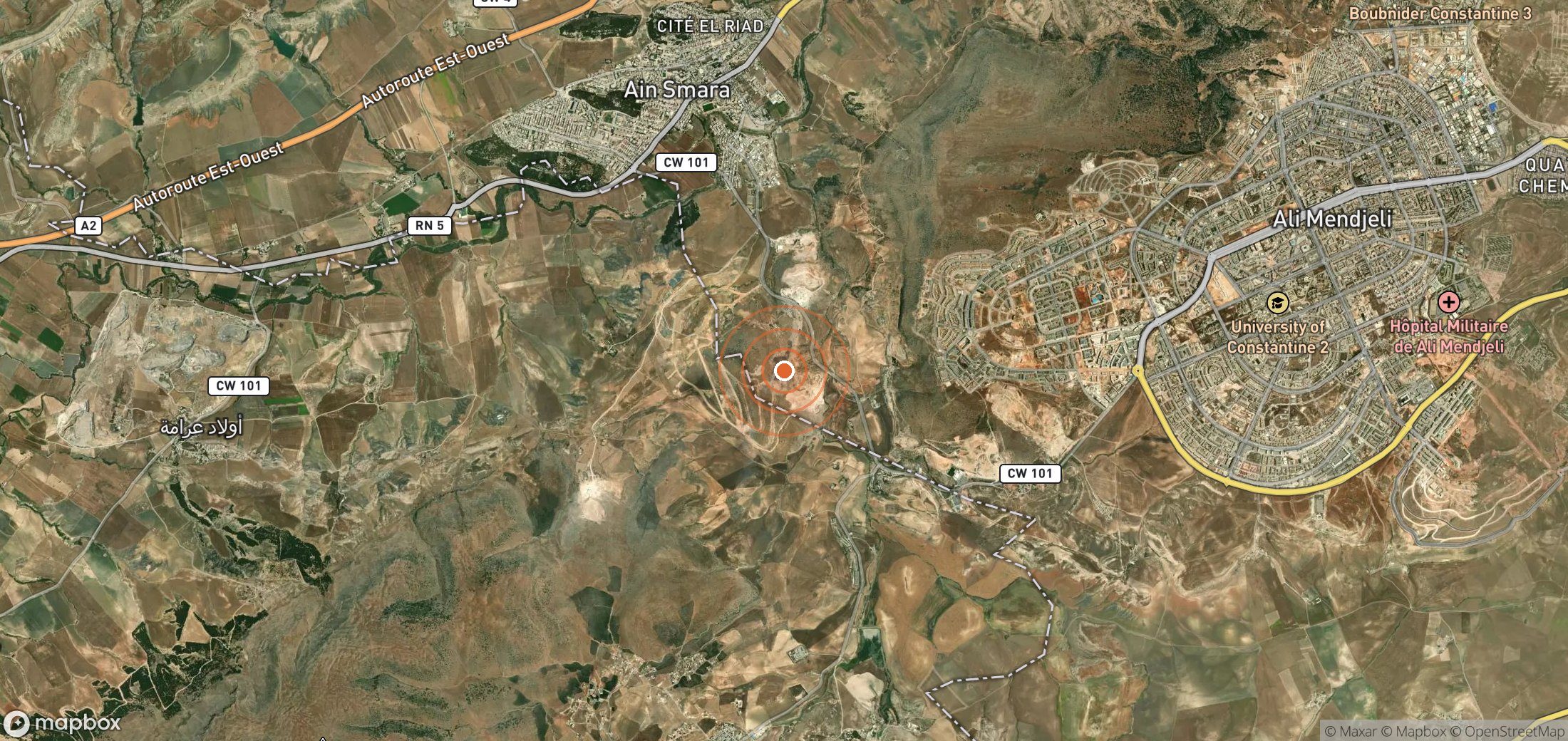 Mapa satelital de plumas de metano en DZA_S_059