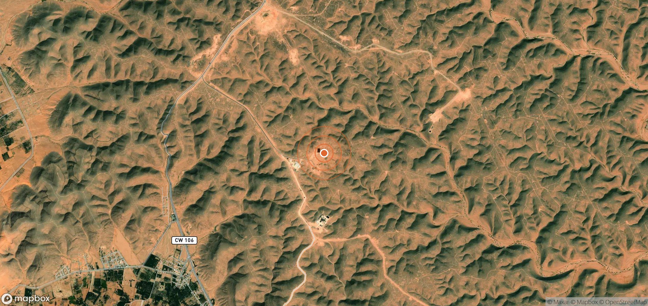 Satellite map of methane plume locations in DZA_S_066