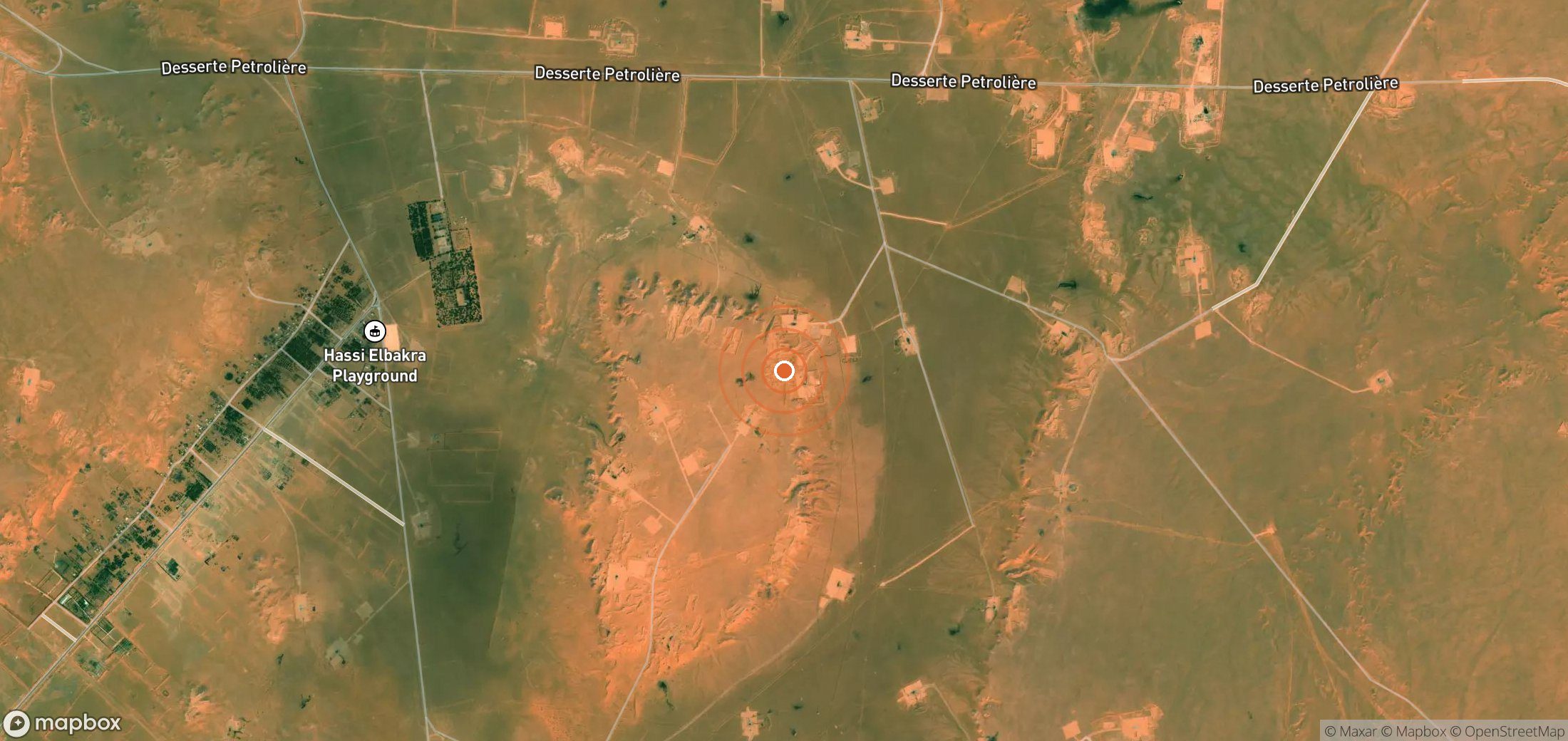 Mapa satelital de plumas de metano en DZA_S_069