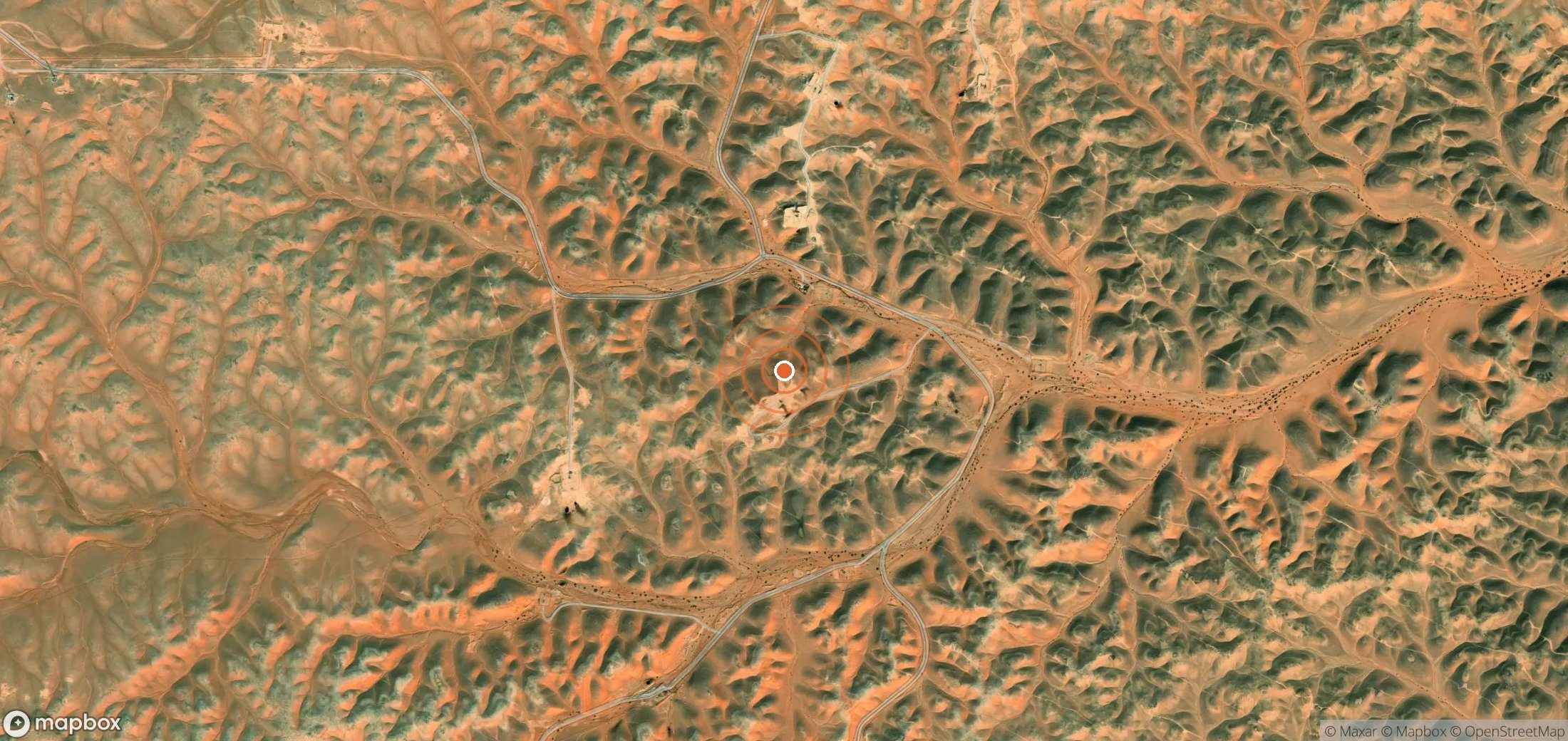 Satellite map of methane plume locations in DZA_S_075