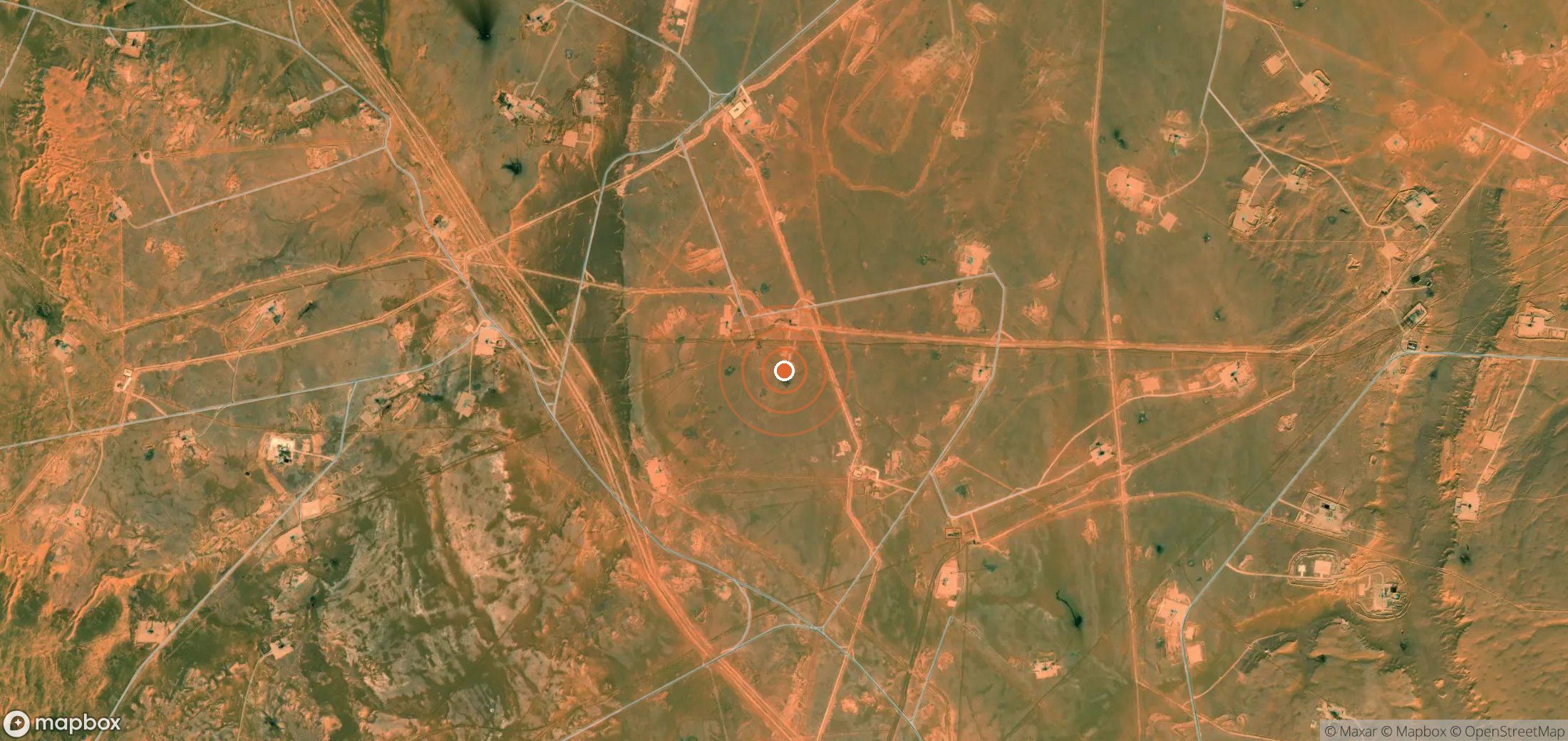 Satellite map of methane plume locations in DZA_S_079