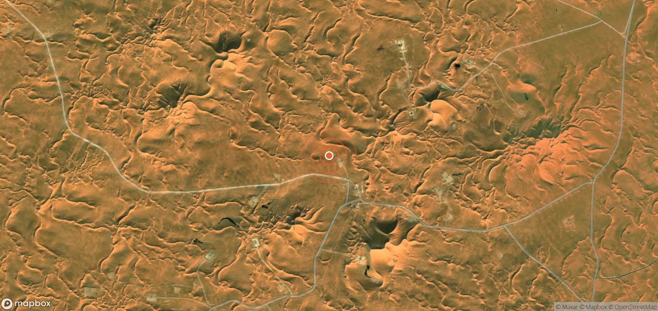 Satellite map of methane plume locations in DZA_S_092
