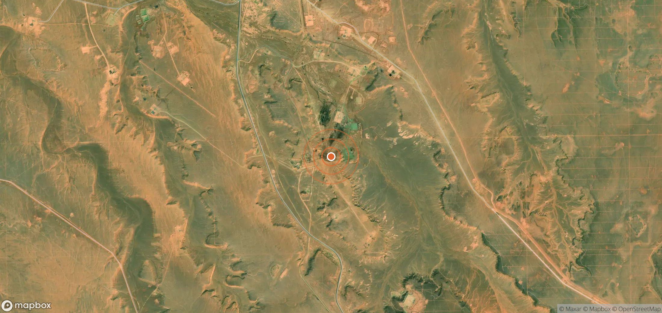 Satellite map of methane plume locations in DZA_S_101