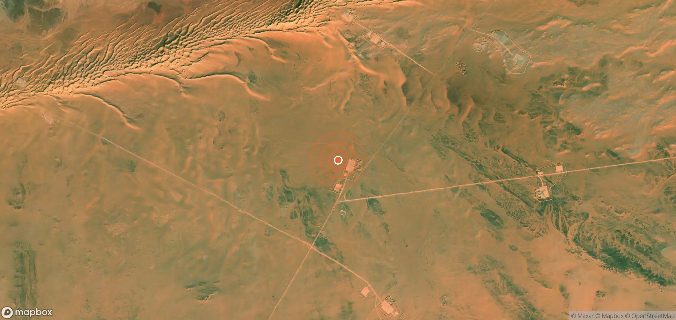 Mapa satelital de plumas de metano en DZA_S_115
