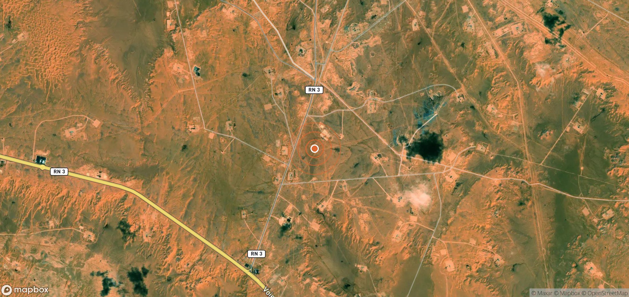 Mapa satelital de plumas de metano en DZA_S_120