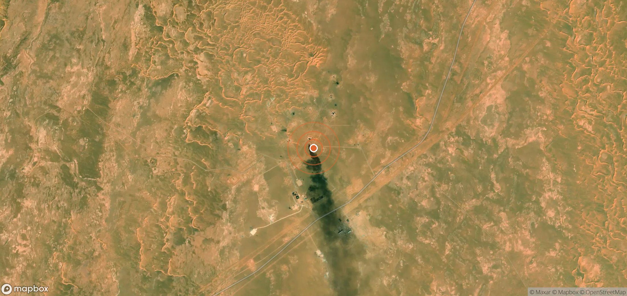 Satellite map of methane plume locations in DZA_S_181