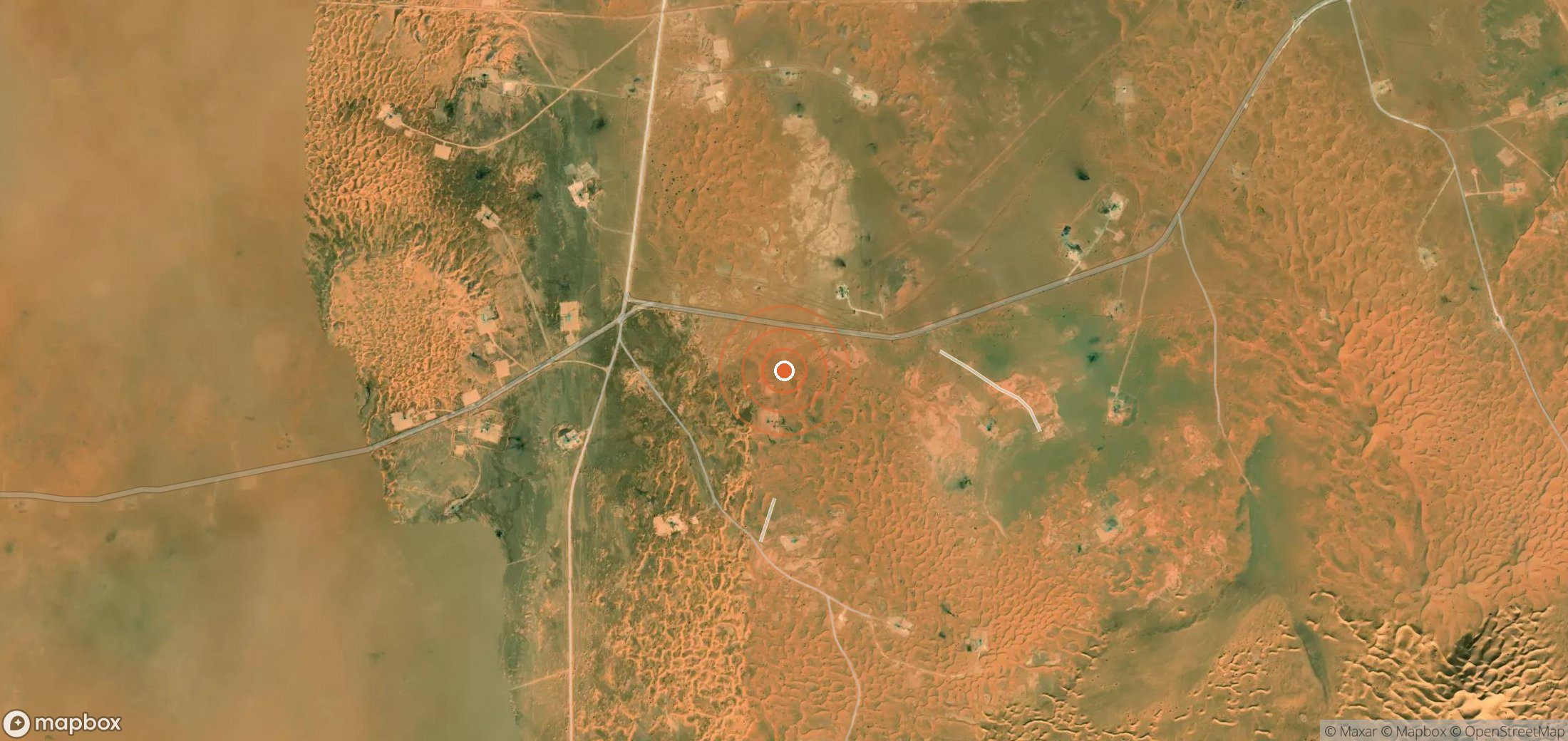 Satellite map of methane plume locations in DZA_S_190