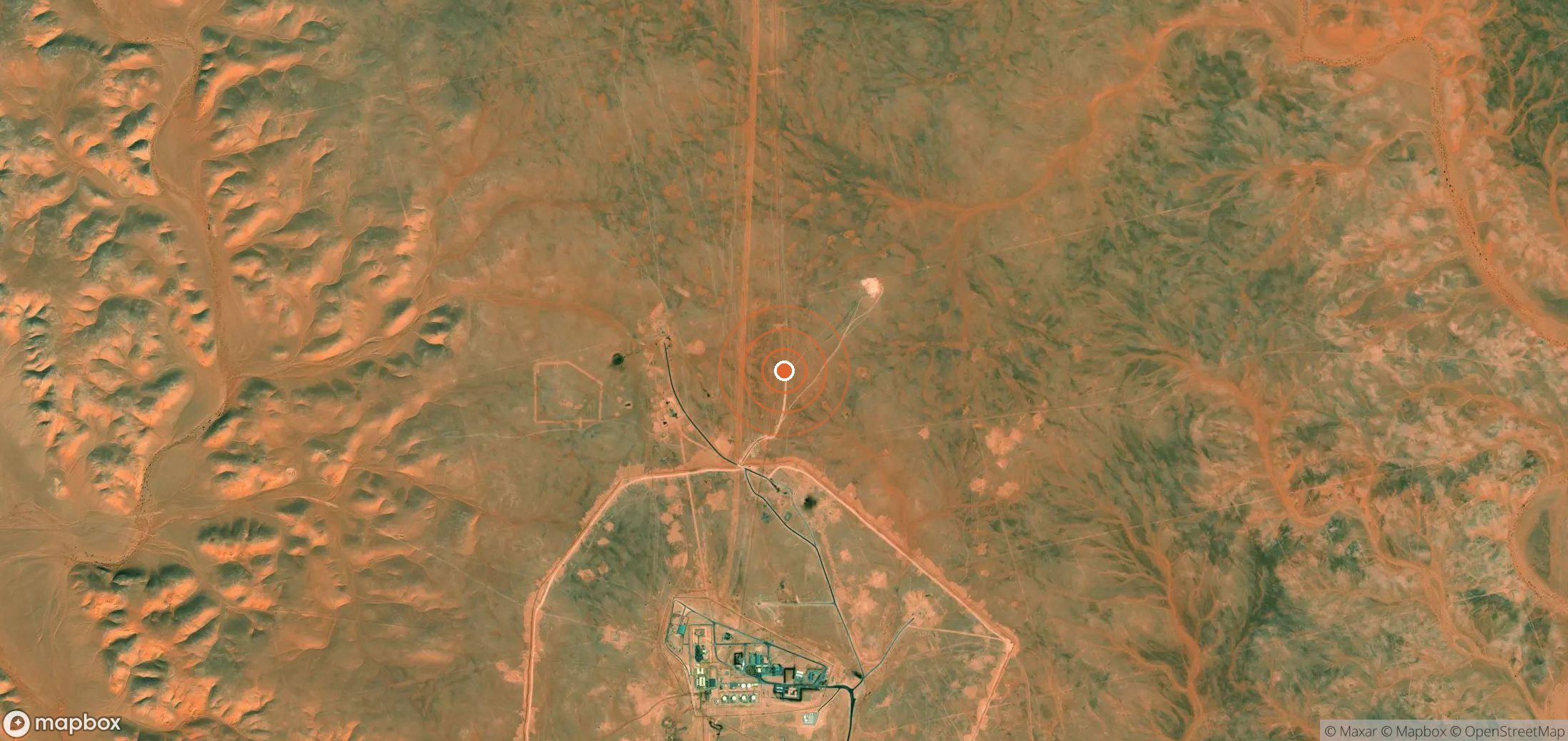 Mapa satelital de plumas de metano en DZA_S_197