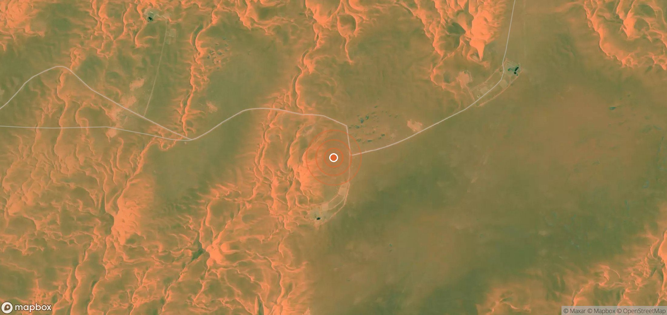 Satellite map of methane plume locations in DZA_S_236