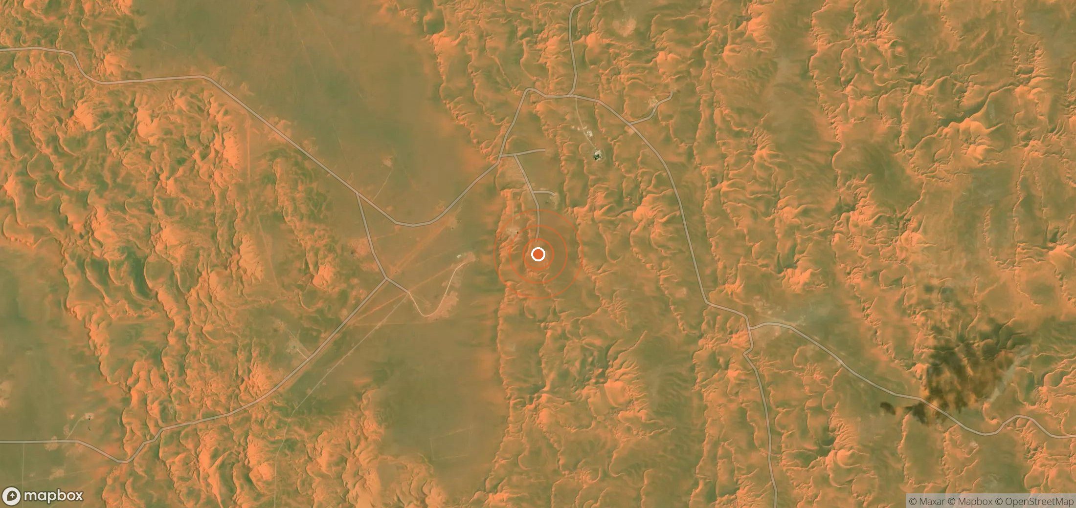 Satellite map of methane plume locations in DZA_S_243