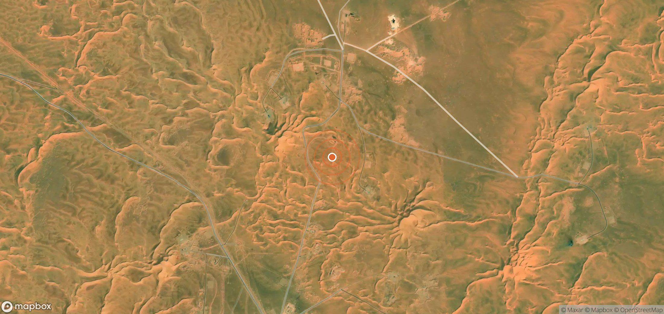 Satellite map of methane plume locations in DZA_S_252