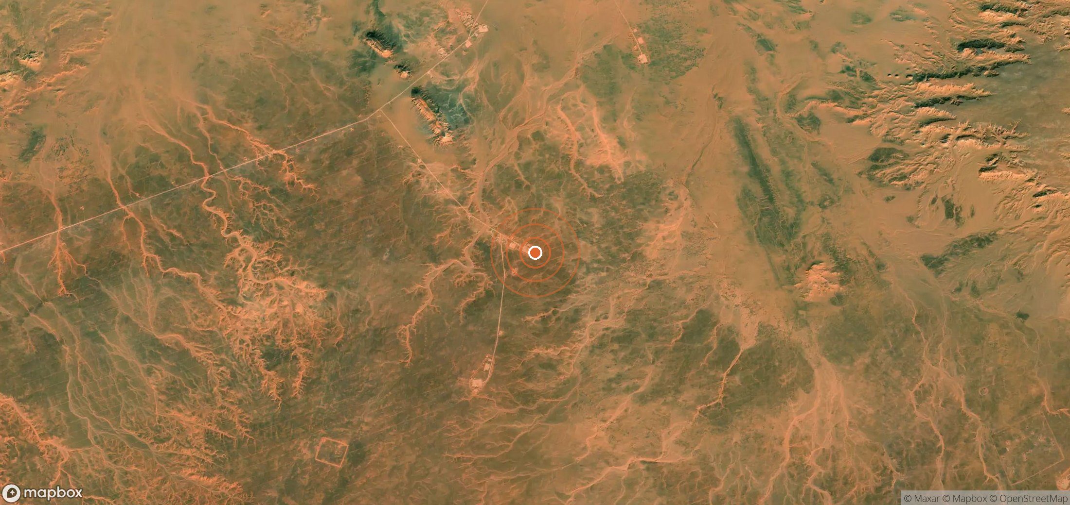 Satellite map of methane plume locations in DZA_S_293