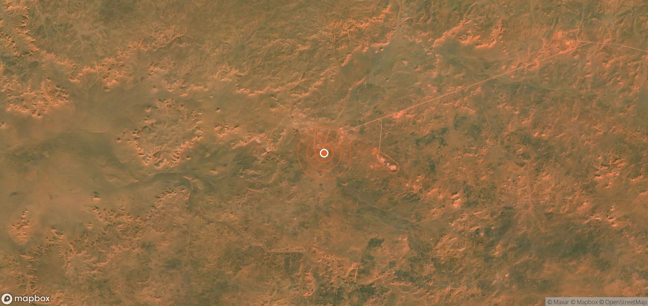 Satellite map of methane plume locations in DZA_S_306