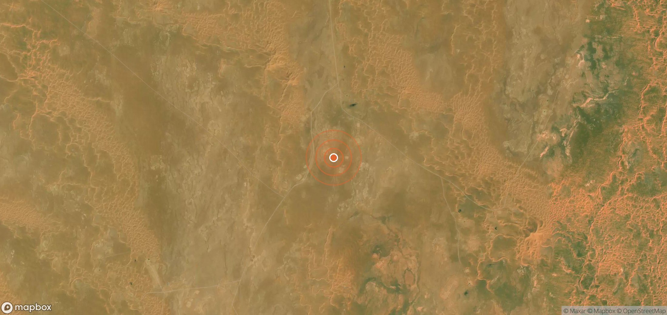 Satellite map of methane plume locations in DZA_S_313