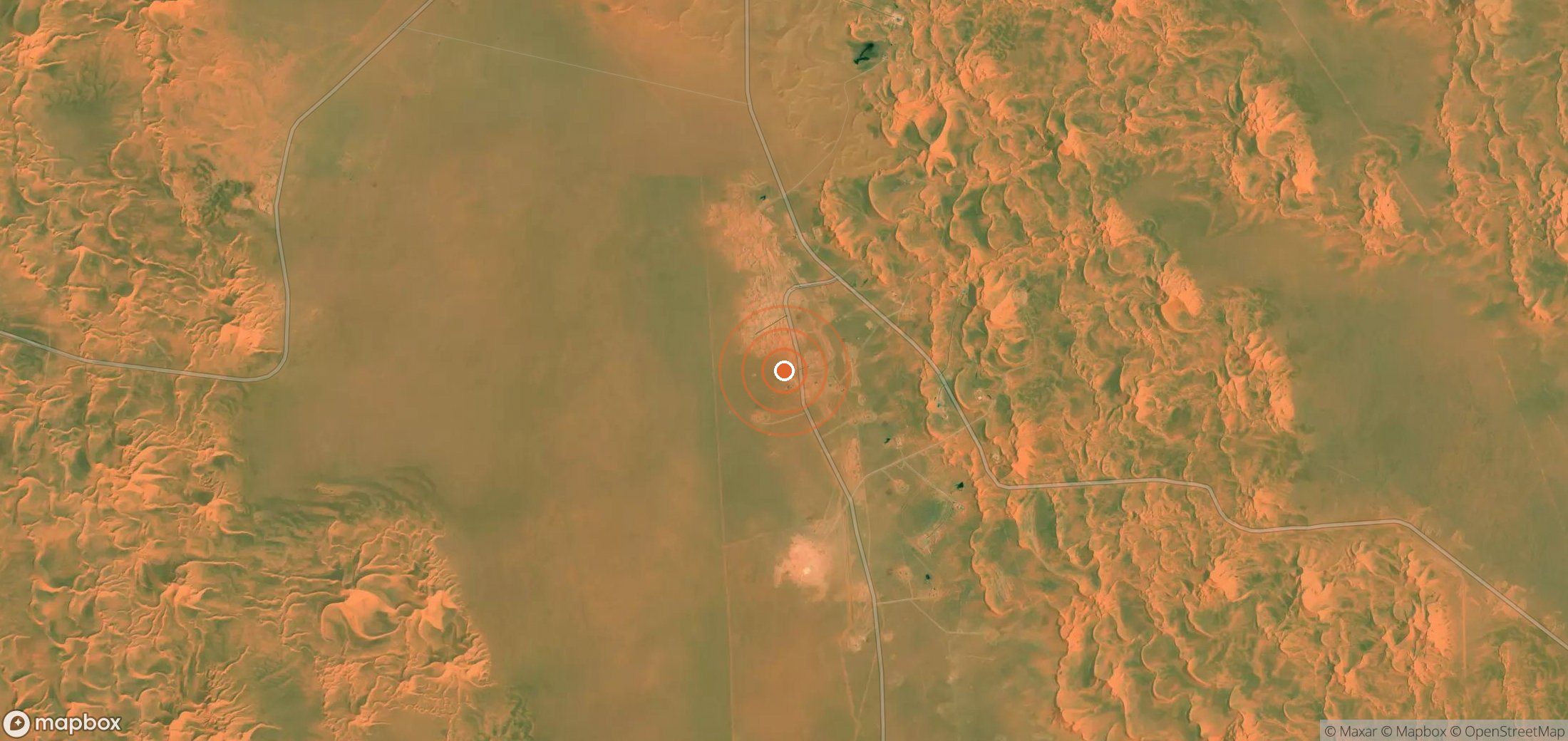 Satellite map of methane plume locations in DZA_S_337
