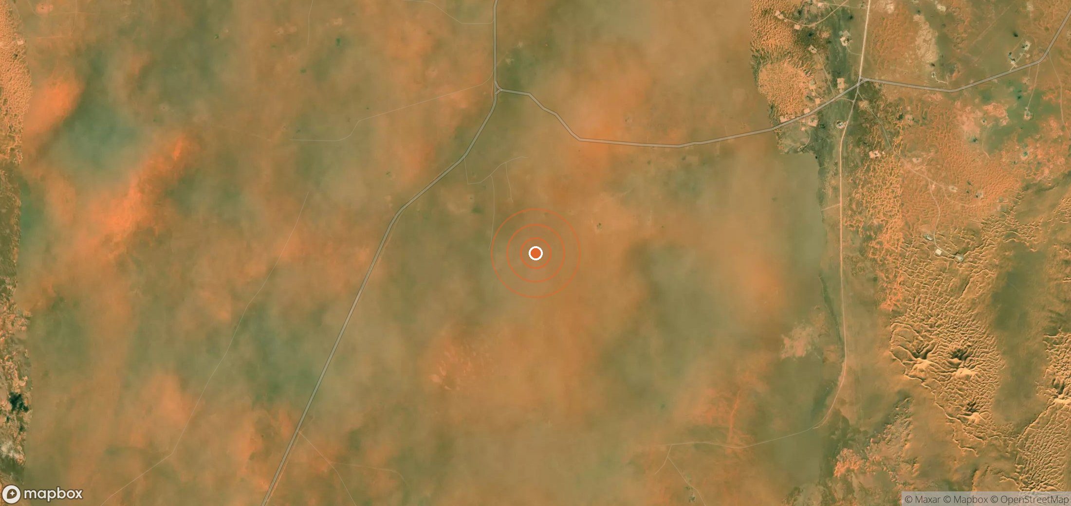 Satellite map of methane plume locations in DZA_S_342