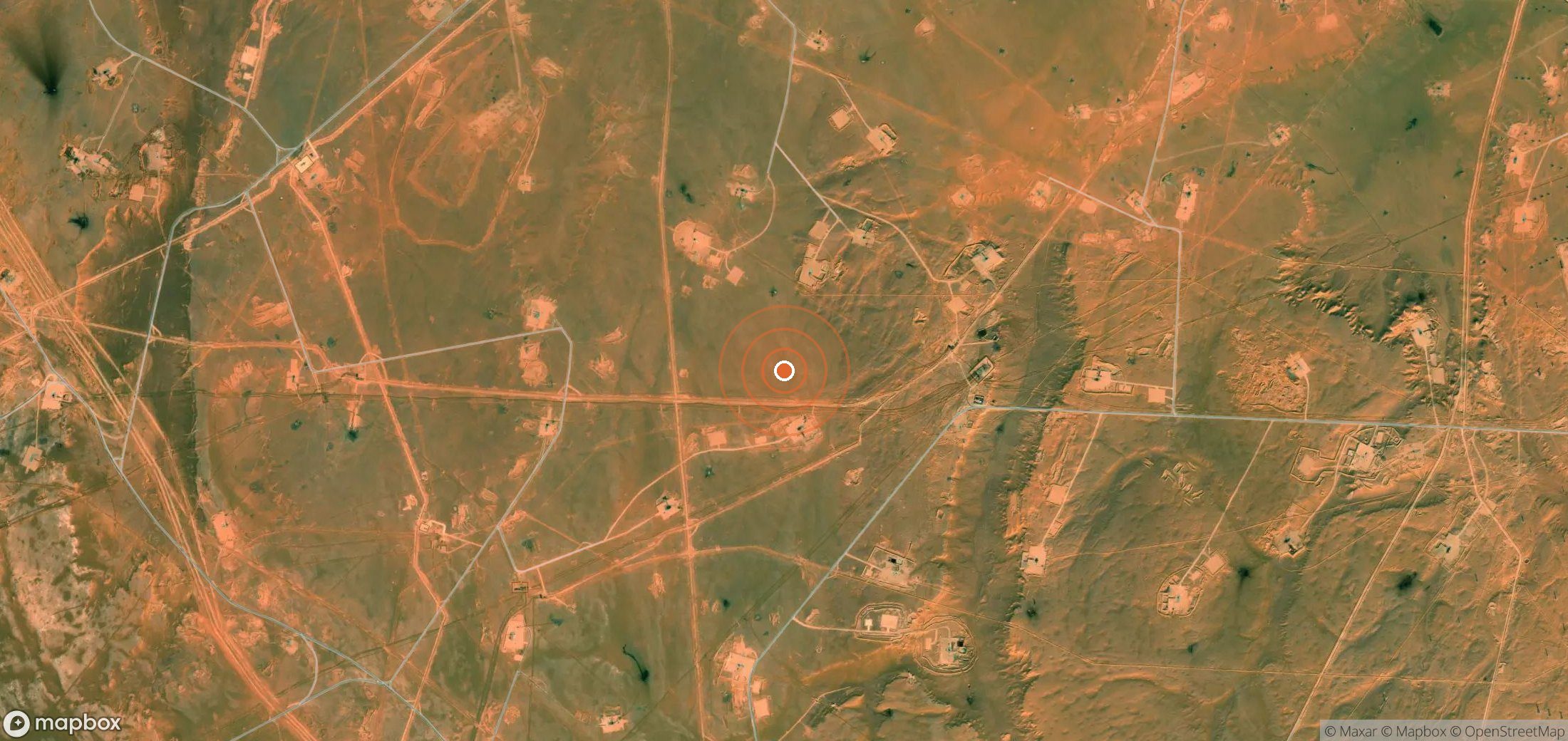 Satellite map of methane plume locations in DZA_S_346