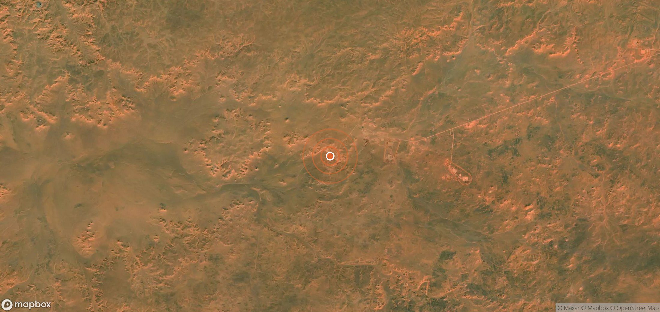 Satellite map of methane plume locations in DZA_S_355