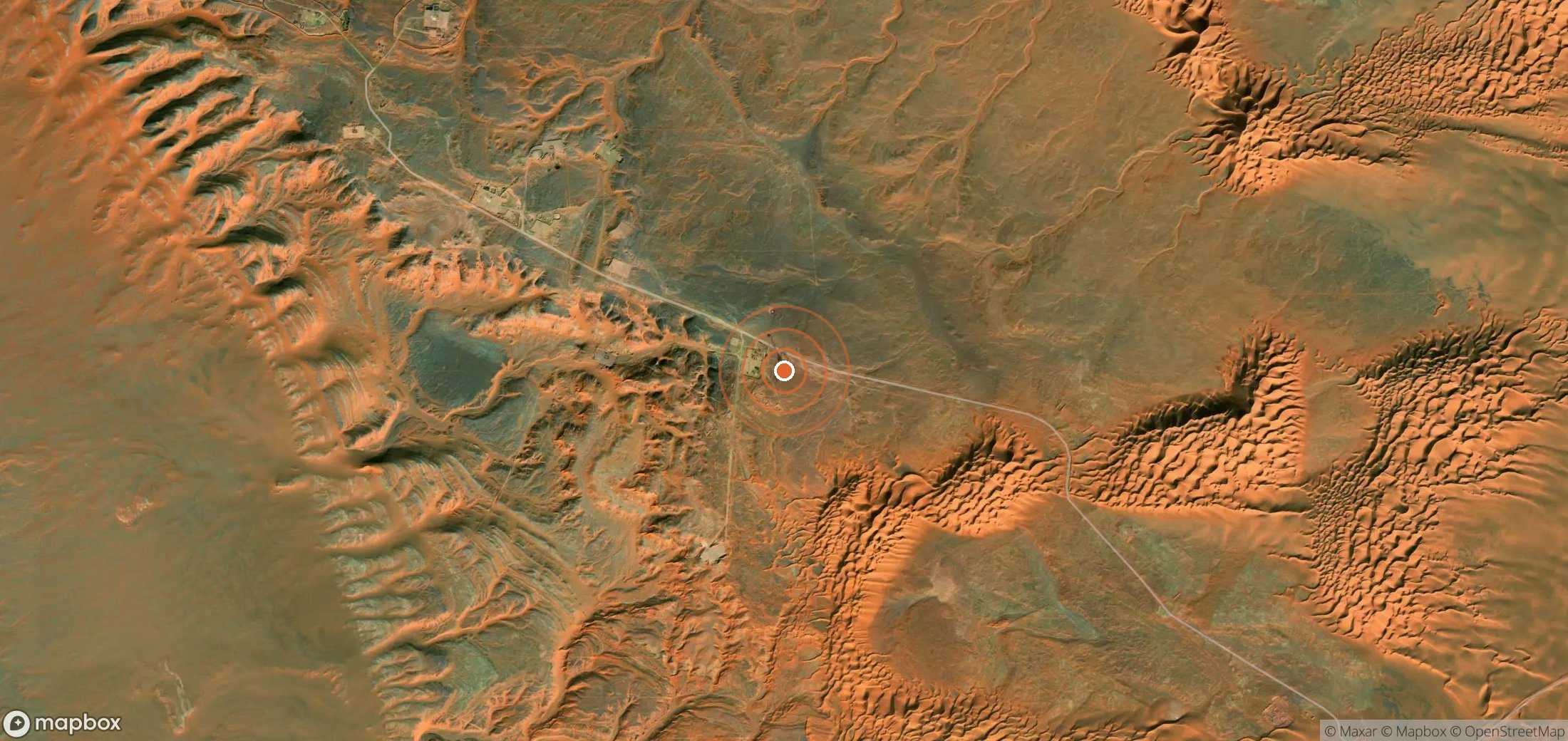 Satellite map of methane plume locations in DZA_S_361