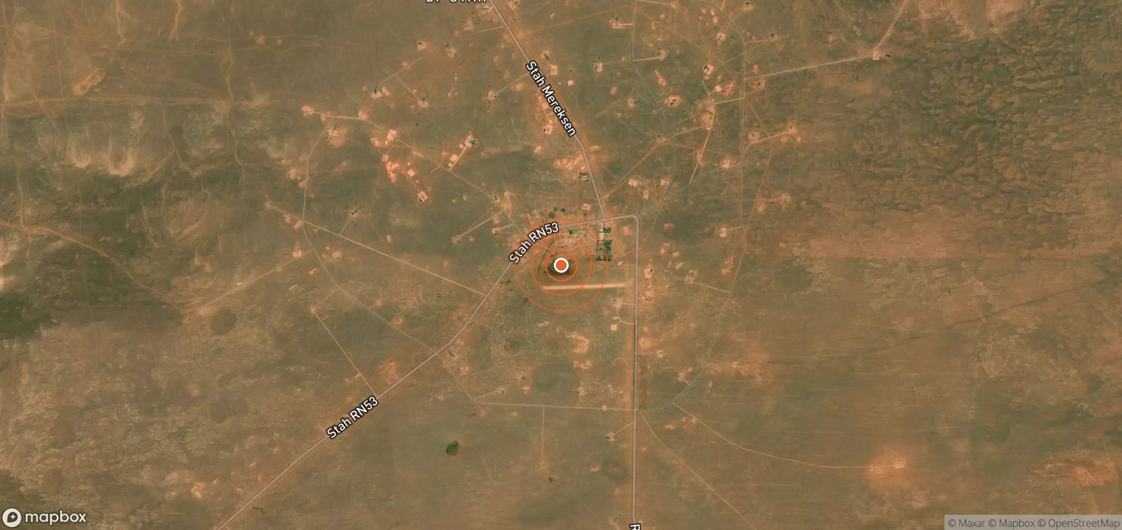 Satellite map of methane plume locations in DZA_S_367