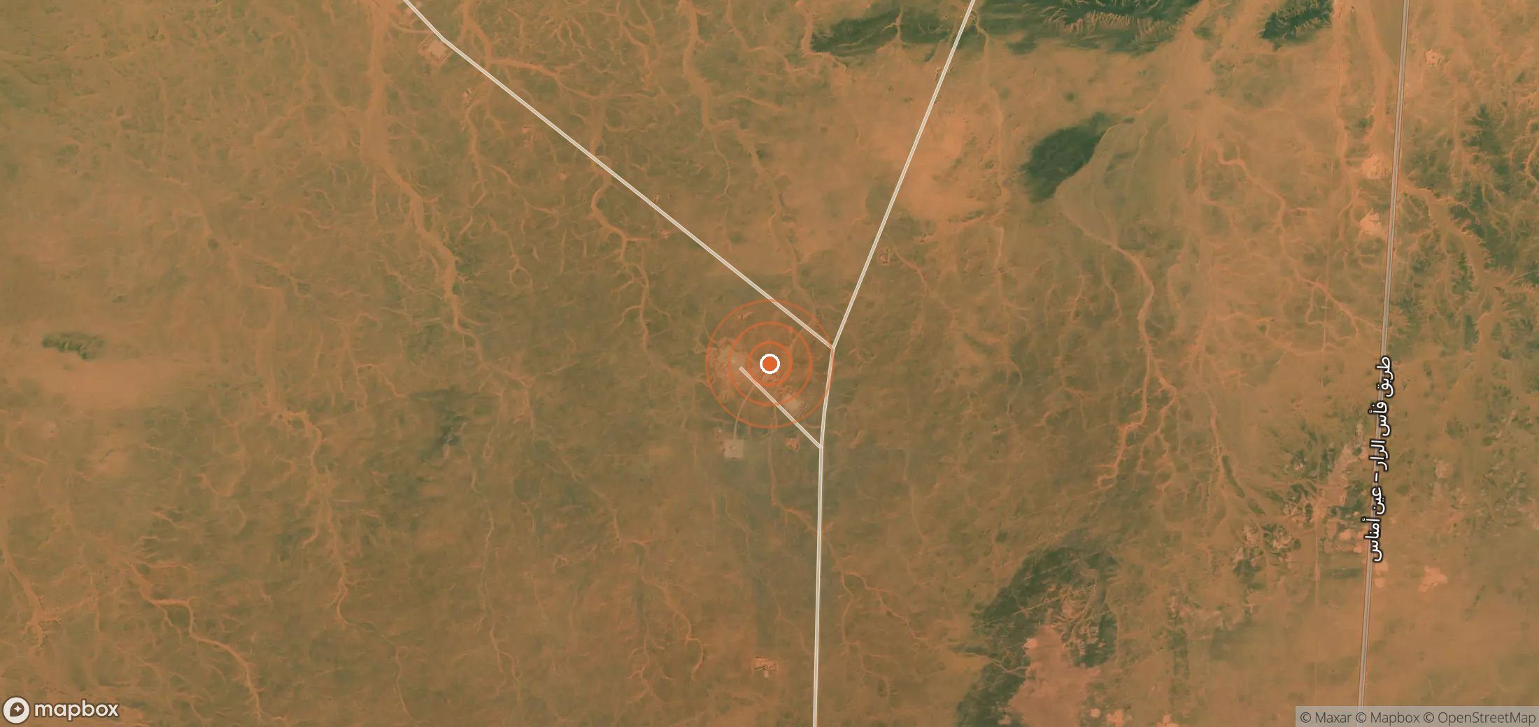 Satellite map of methane plume locations in DZA_S_371