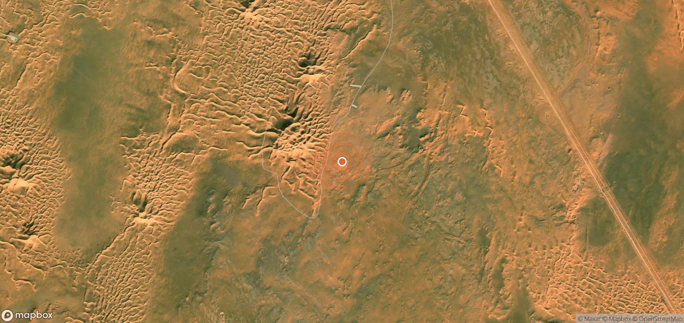 Satellite map of methane plume locations in DZA_S_378