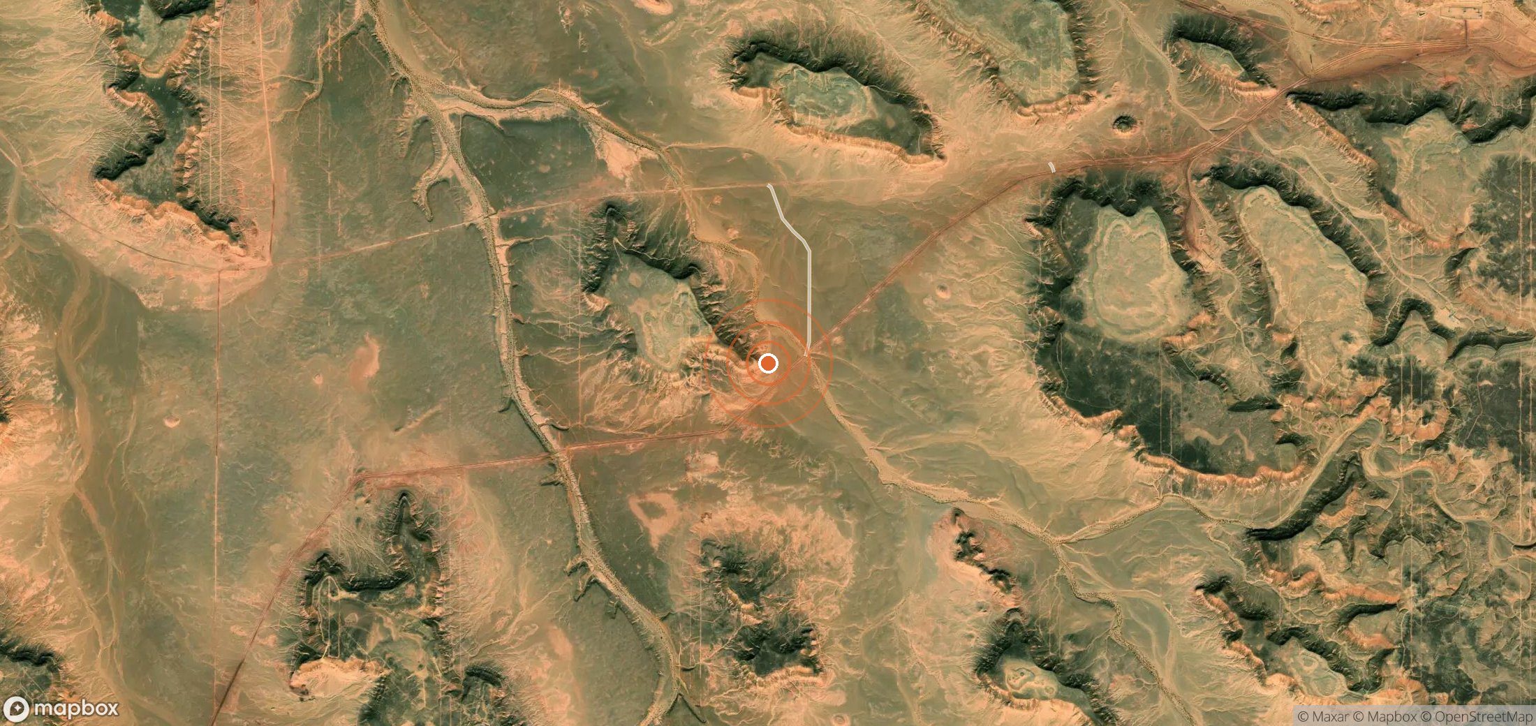Satellite map of methane plume locations in DZA_S_379