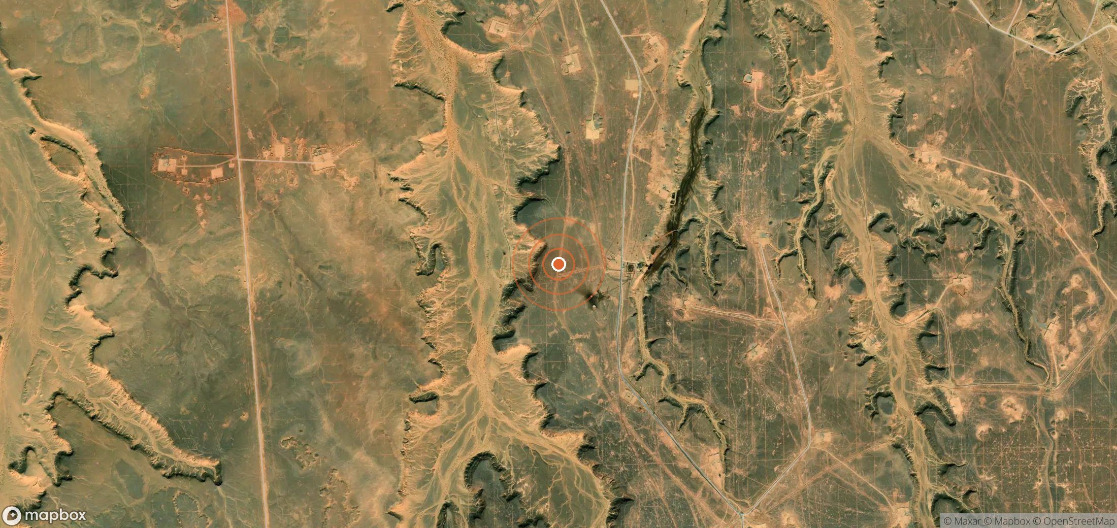 Satellite map of methane plume locations in DZA_S_389
