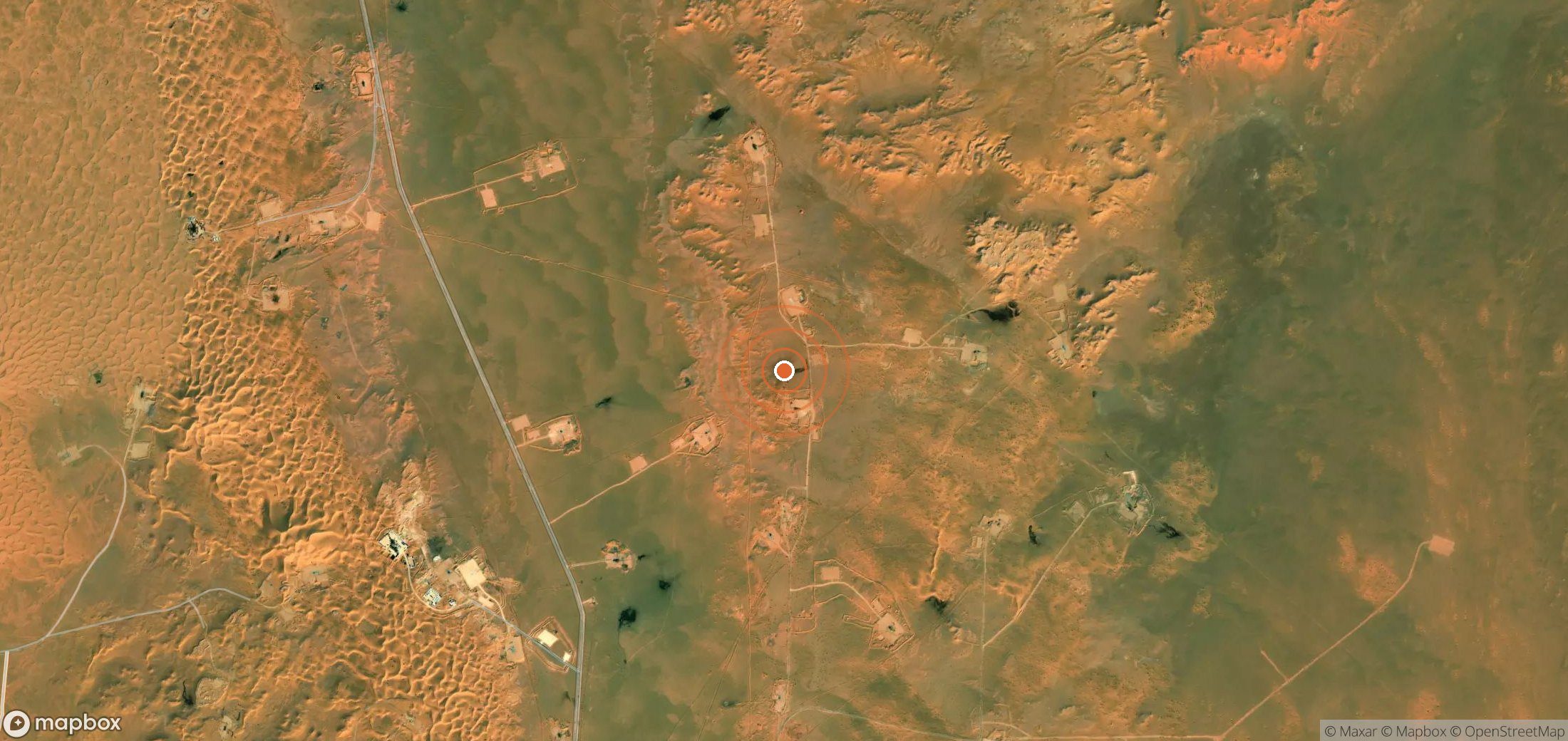 Satellite map of methane plume locations in DZA_S_395