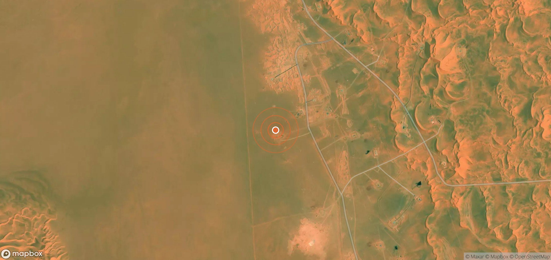Satellite map of methane plume locations in DZA_S_436