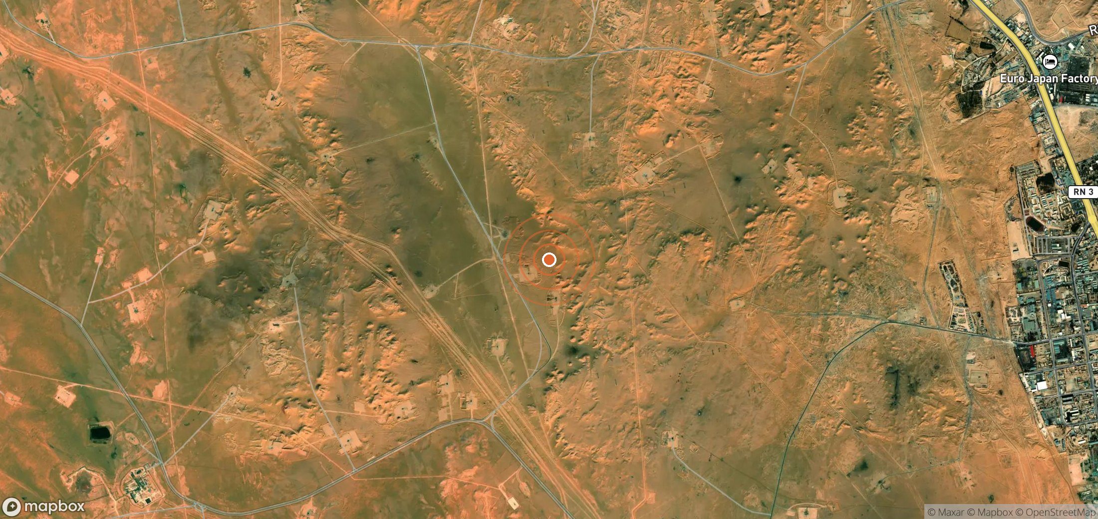 Mapa satelital de plumas de metano en DZA_S_450