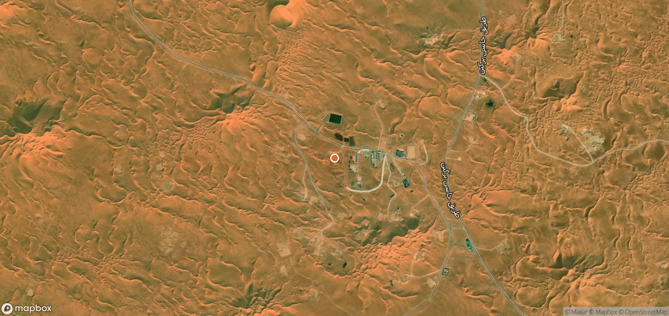 Satellite map of methane plume locations in DZA_S_475