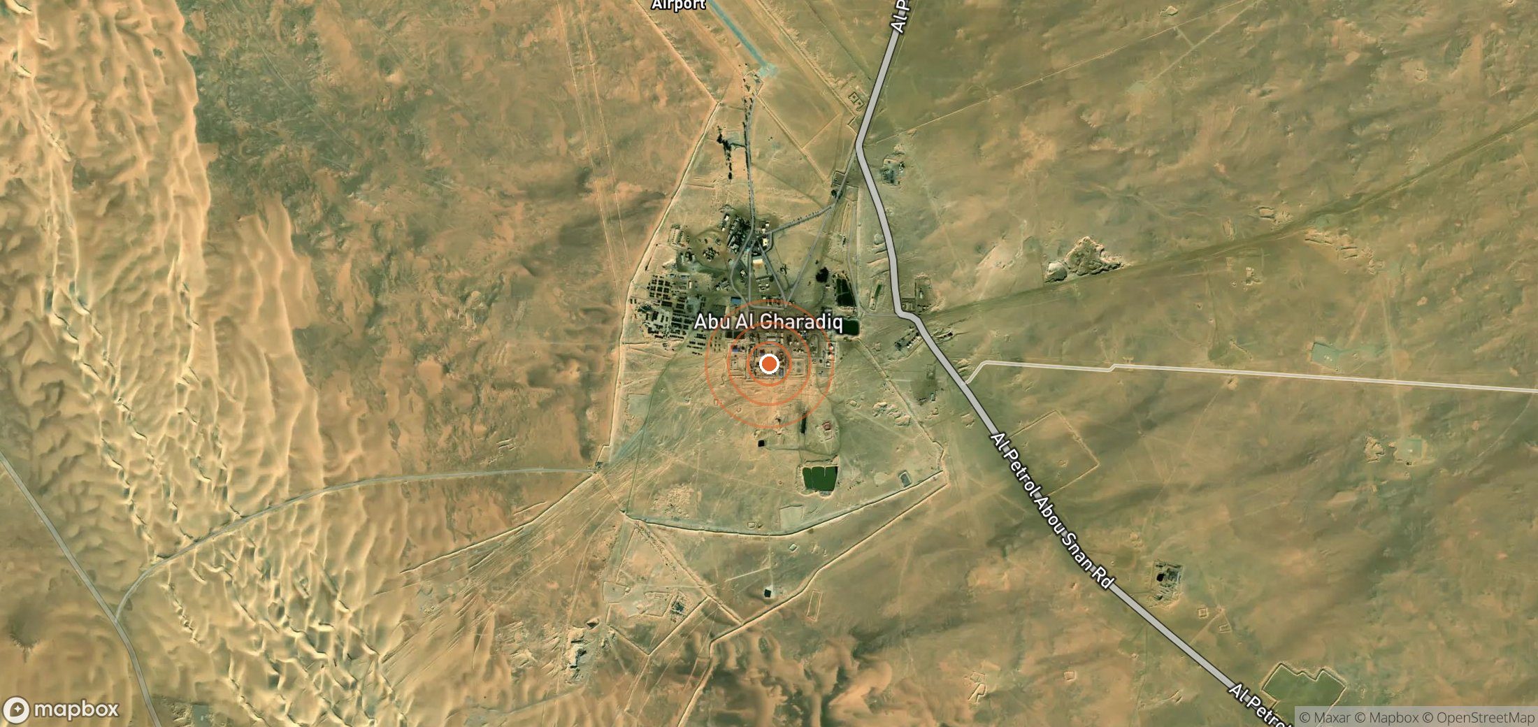 Satellite map of methane plume locations in EGY_S_007
