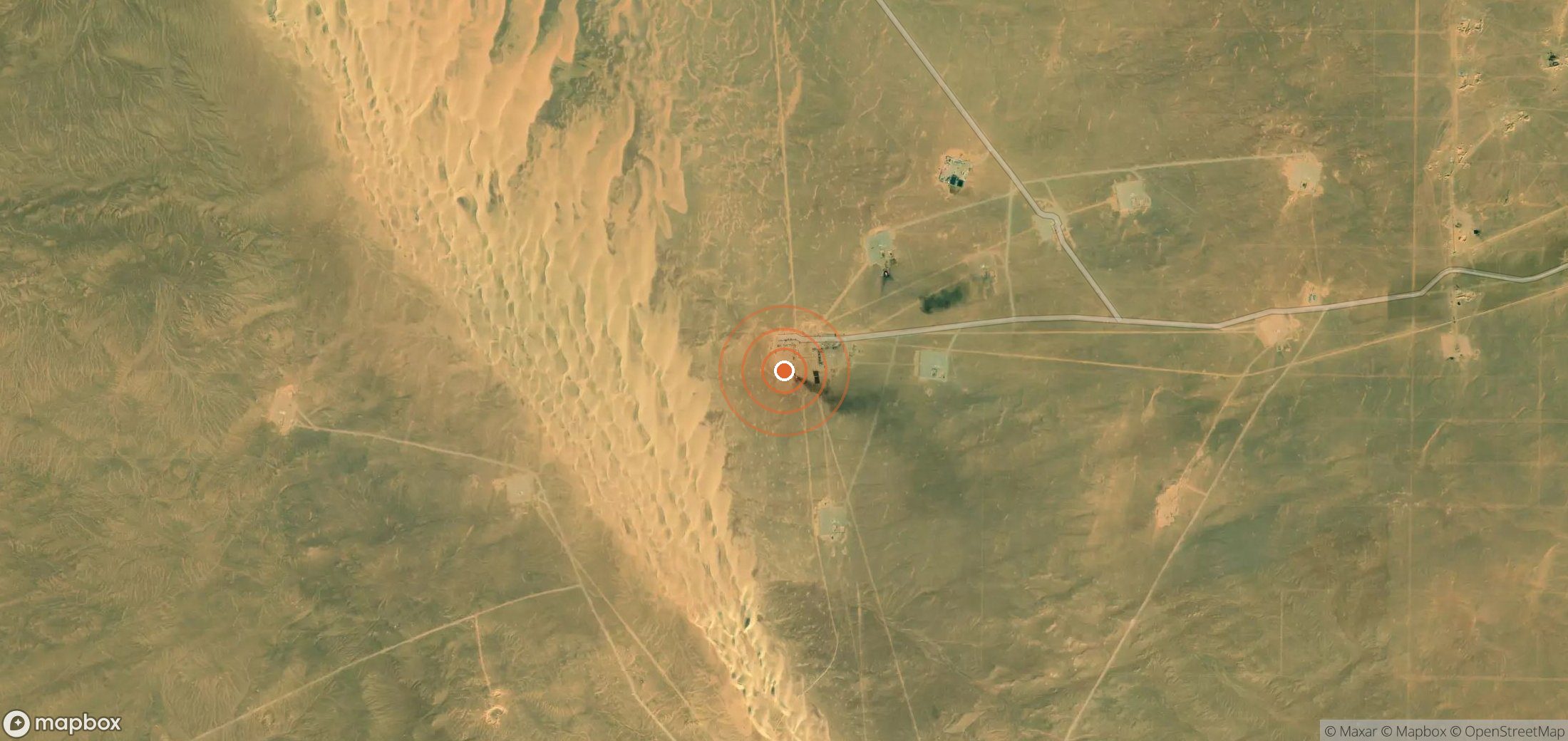 Satellite map of methane plume locations in EGY_S_013