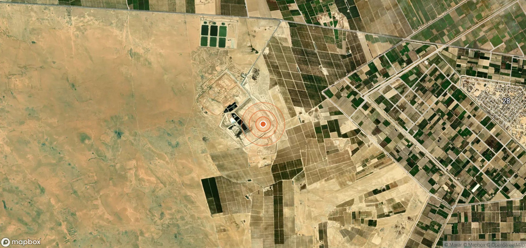 Satellite map of methane plume locations in EGY_S_028